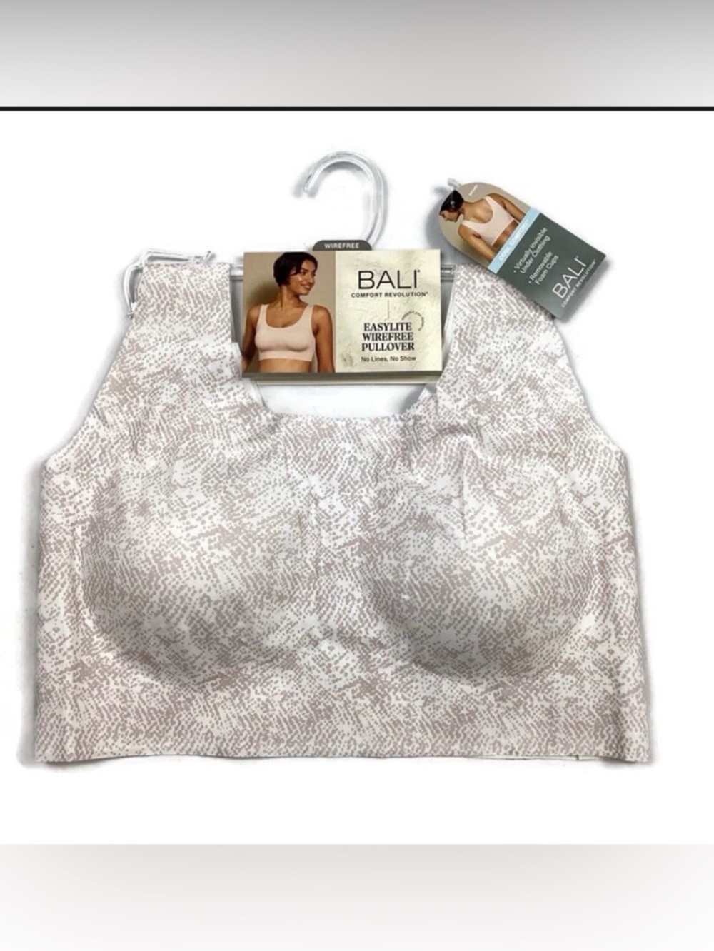 Bali Easylite Wirefree No Lines No Show Bra DF3491 Large NEW! Retail $48